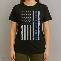 Blue Lives Matter Vintage Flag T-Shirt thumb 4