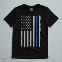 Blue Lives Matter Vintage Flag T-Shirt thumb 5