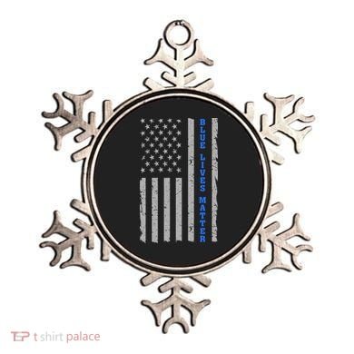 Blue Lives Matter Vintage Flag Ornament