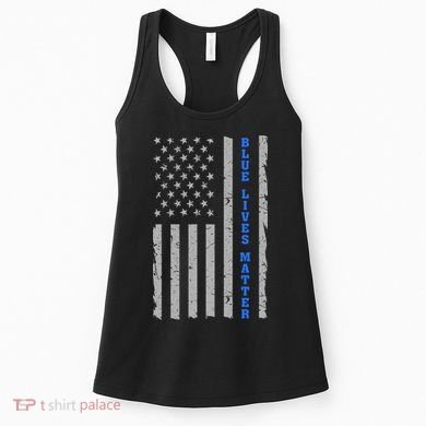Blue Lives Matter Vintage Flag Women's Tank Top