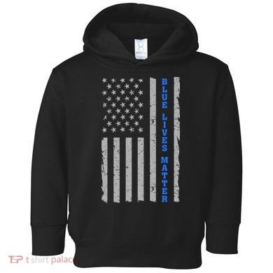 Blue Lives Matter Vintage Flag Toddler Hoodie