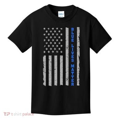 Blue Lives Matter Vintage Flag Kids T-Shirt