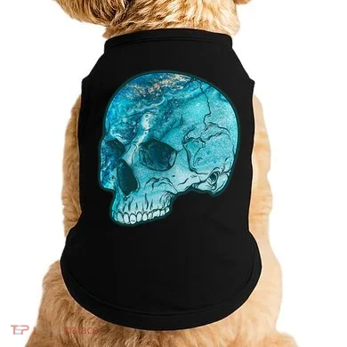 Blue Marble Patterned Skull Doggie Tank