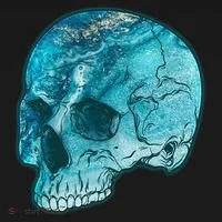 Blue Marble Patterned Skull Doggie Tank thumb 4