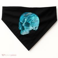 Blue Marble Patterned Skull USA-Made Doggie Bandana thumb 0