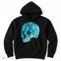 Blue Marble Patterned Skull Hoodie thumb 0