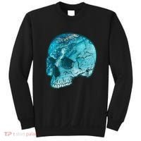 Blue Marble Patterned Skull Sweatshirt thumb 0