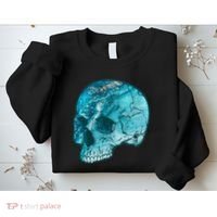 Blue Marble Patterned Skull Sweatshirt thumb 2