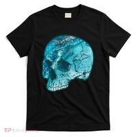 Blue Marble Patterned Skull T-Shirt thumb 0
