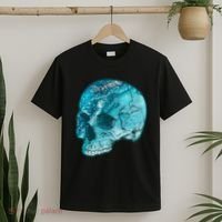 Blue Marble Patterned Skull T-Shirt thumb 2