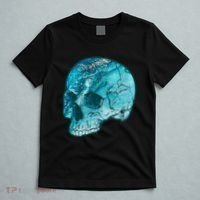 Blue Marble Patterned Skull T-Shirt thumb 5