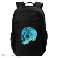 Blue Marble Patterned Skull Backpack thumb 0