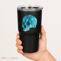 Blue Marble Patterned Skull Tumbler thumb 2
