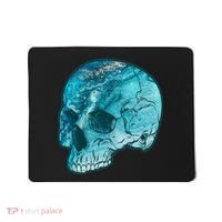 Blue Marble Patterned Skull Mousepad thumb 0