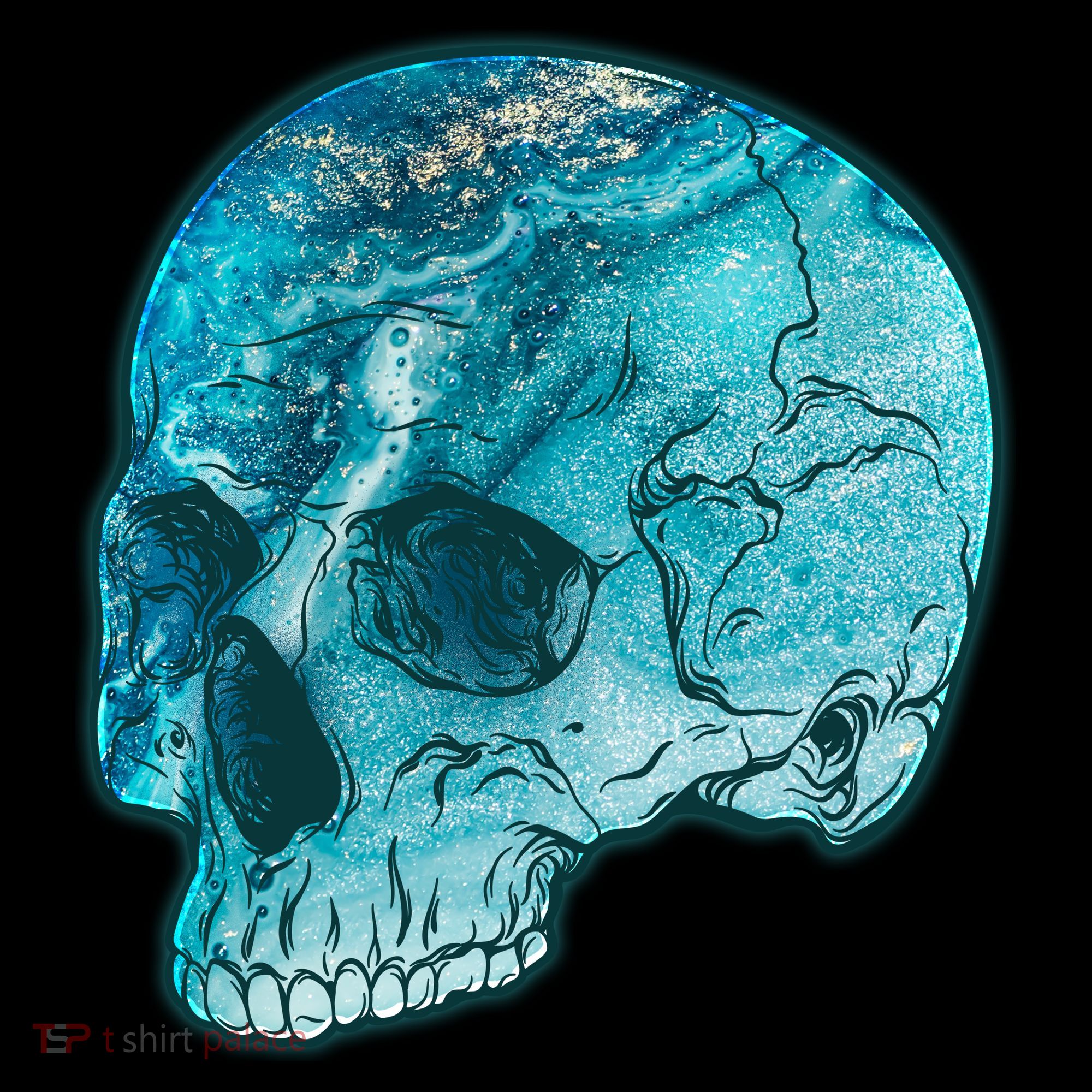 Blue Marble Patterned Skull Ornament