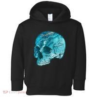 Blue Marble Patterned Skull Toddler Hoodie thumb 0