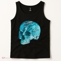 Blue Marble Patterned Skull Tank Top thumb 2