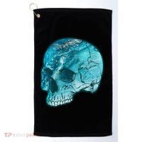 Blue Marble Patterned Skull Golf Towel thumb 0