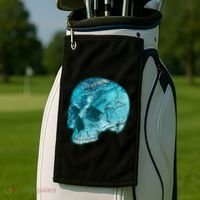 Blue Marble Patterned Skull Golf Towel thumb 2