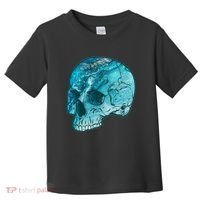 Blue Marble Patterned Skull Toddler T-Shirt thumb 0