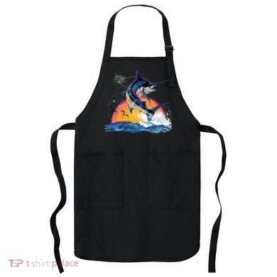 Blue Marlin Fish Sunset Apron