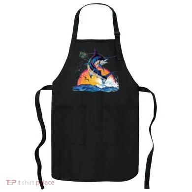 Blue Marlin Fish Sunset Apron