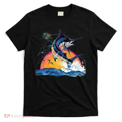 Blue Marlin Fish Sunset T-Shirt