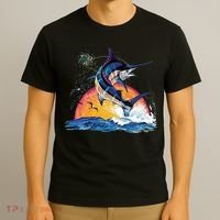 Blue Marlin Fish Sunset T-Shirt thumb 3
