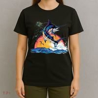 Blue Marlin Fish Sunset T-Shirt thumb 4