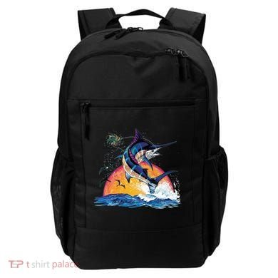 Blue Marlin Fish Sunset Backpack