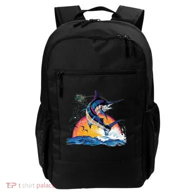 Blue Marlin Fish Sunset Backpack