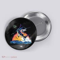 Blue Marlin Fish Sunset Button thumb 0
