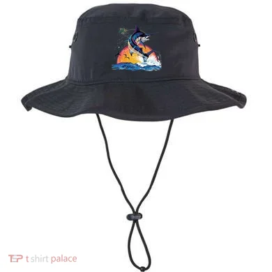 Blue Marlin Fish Sunset Bucket Hat