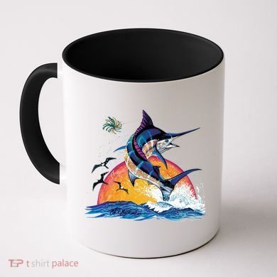 Blue Marlin Fish Sunset Coffee Mug
