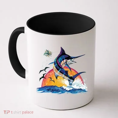 Blue Marlin Fish Sunset Coffee Mug