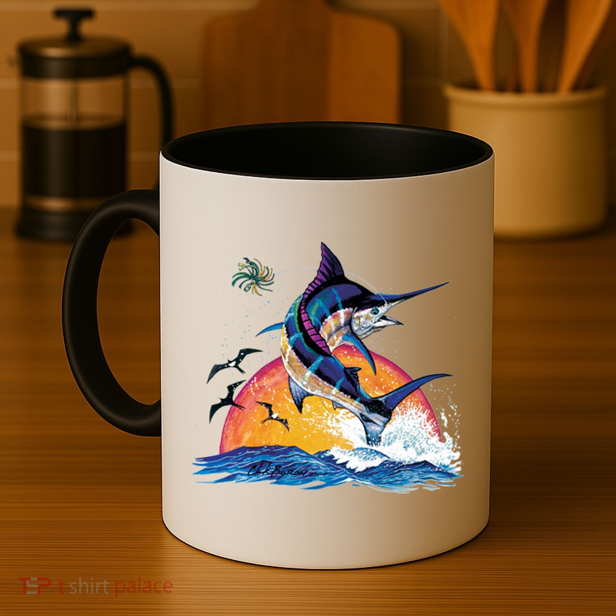 Blue Marlin Fish Sunset Coffee Mug