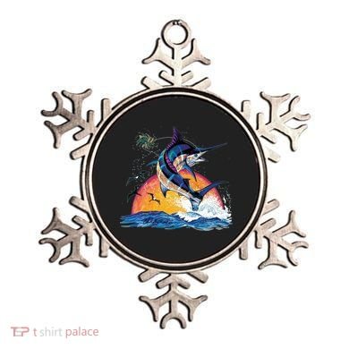 Blue Marlin Fish Sunset Ornament