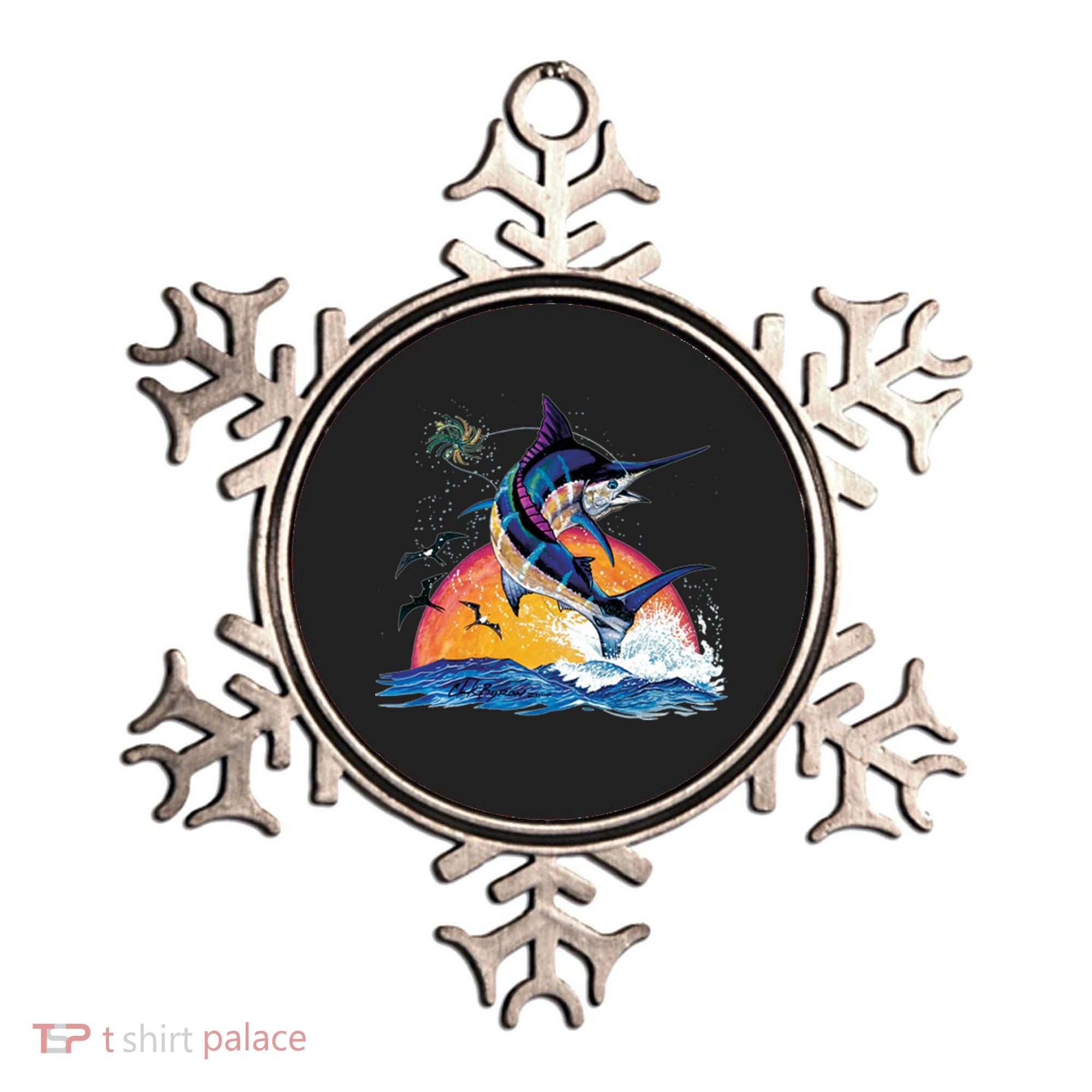 Blue Marlin Fish Sunset Ornament