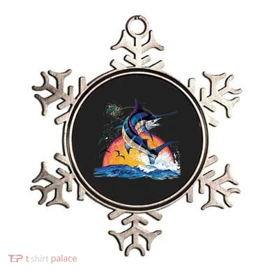 Blue Marlin Fish Sunset Ornament
