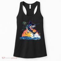 Blue Marlin Fish Sunset Women's Tank Top thumb 0