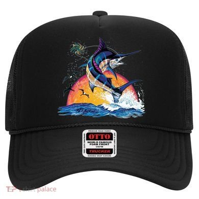 Blue Marlin Fish Sunset Hat