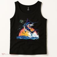 Blue Marlin Fish Sunset Tank Top thumb 2