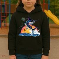 Blue Marlin Fish Sunset Kids Hoodie thumb 3