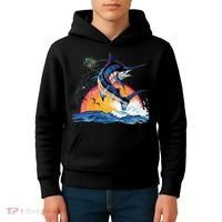 Blue Marlin Fish Sunset Kids Hoodie thumb 4