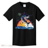 Blue Marlin Fish Sunset Kids T-Shirt thumb 0