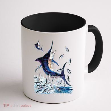 Blue Marlin Fishing Coffee Mug back
