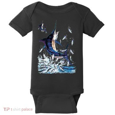 Blue Marlin Fishing Baby Bodysuit