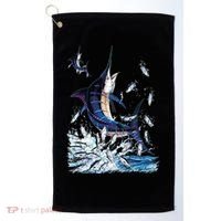 Blue Marlin Fishing Golf Towel thumb 0