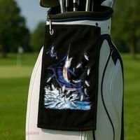 Blue Marlin Fishing Golf Towel thumb 2