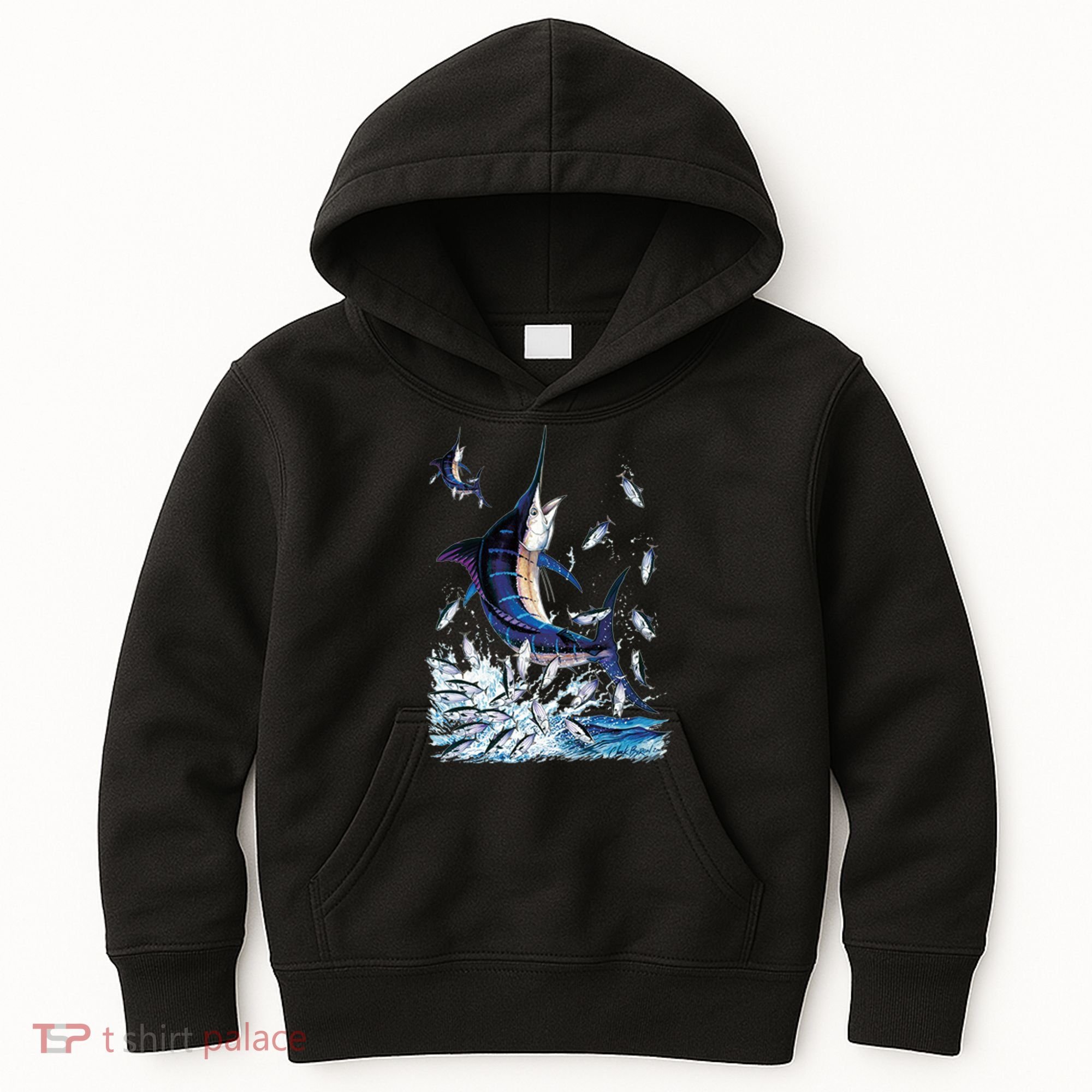 Blue Marlin Fishing Kids Hoodie